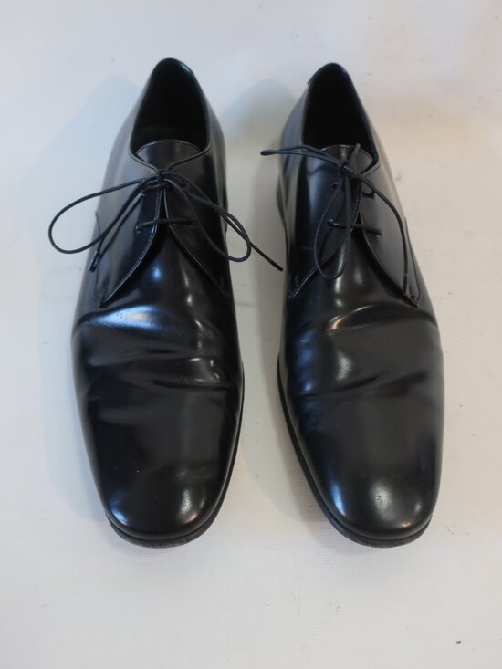 Mens Ferragamo Black Leather Oxford Lace Up Shoes Size 12 D main image 3
